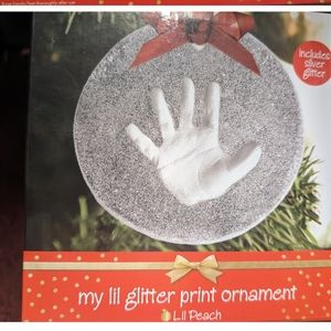 My little glitter print ornament